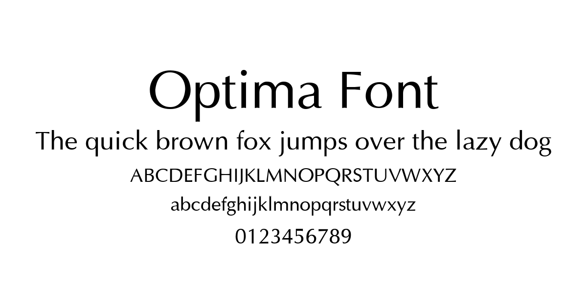 Optima Font font preview