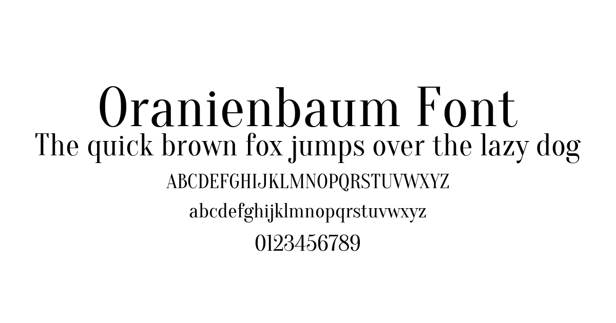 Oranienbaum Font preview
