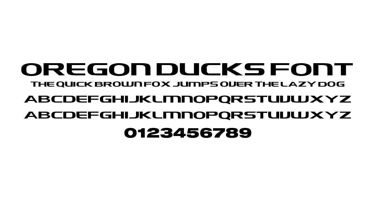 Oregon Ducks Font preview