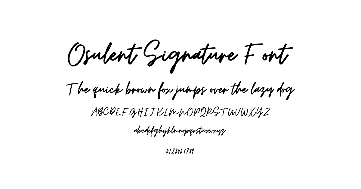 Osulent Signature Font font preview