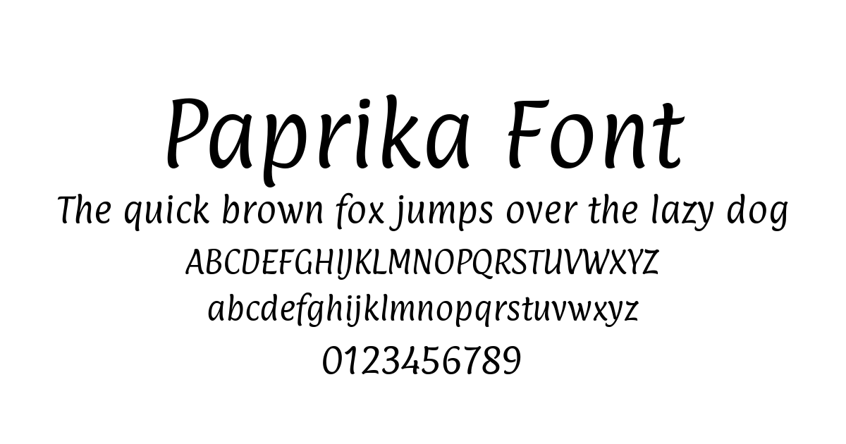Paprika Font font preview