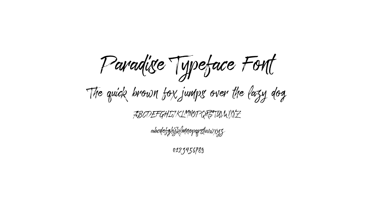 Paradise Typeface Font font preview