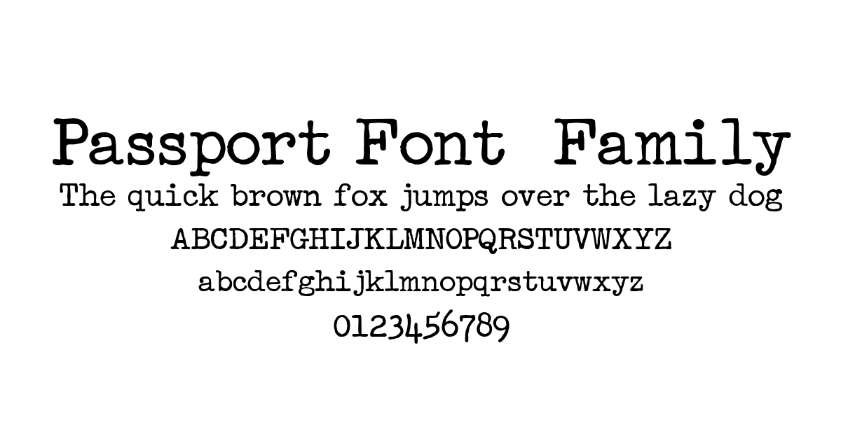 Passport Font  Family preview