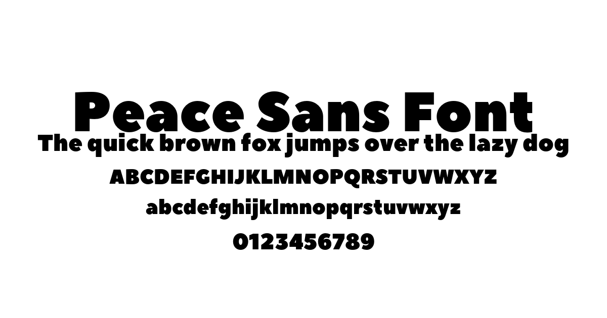 Peace Sans Font preview