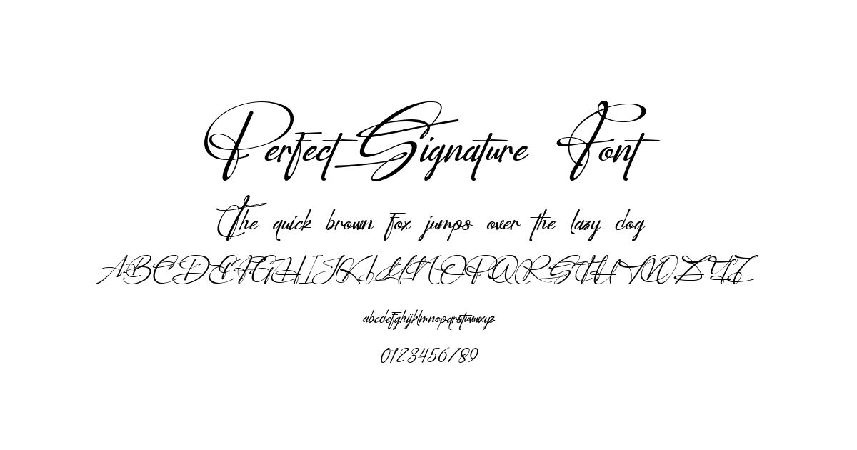 PerfectSignature Font font preview