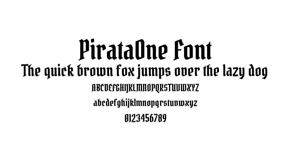 PirataOne Font font preview