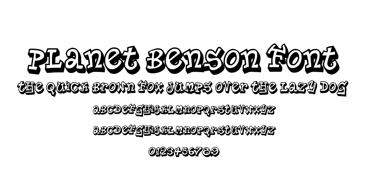 Planet Benson Font font preview