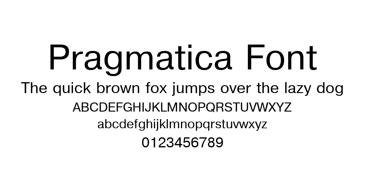 Pragmatica Font font preview