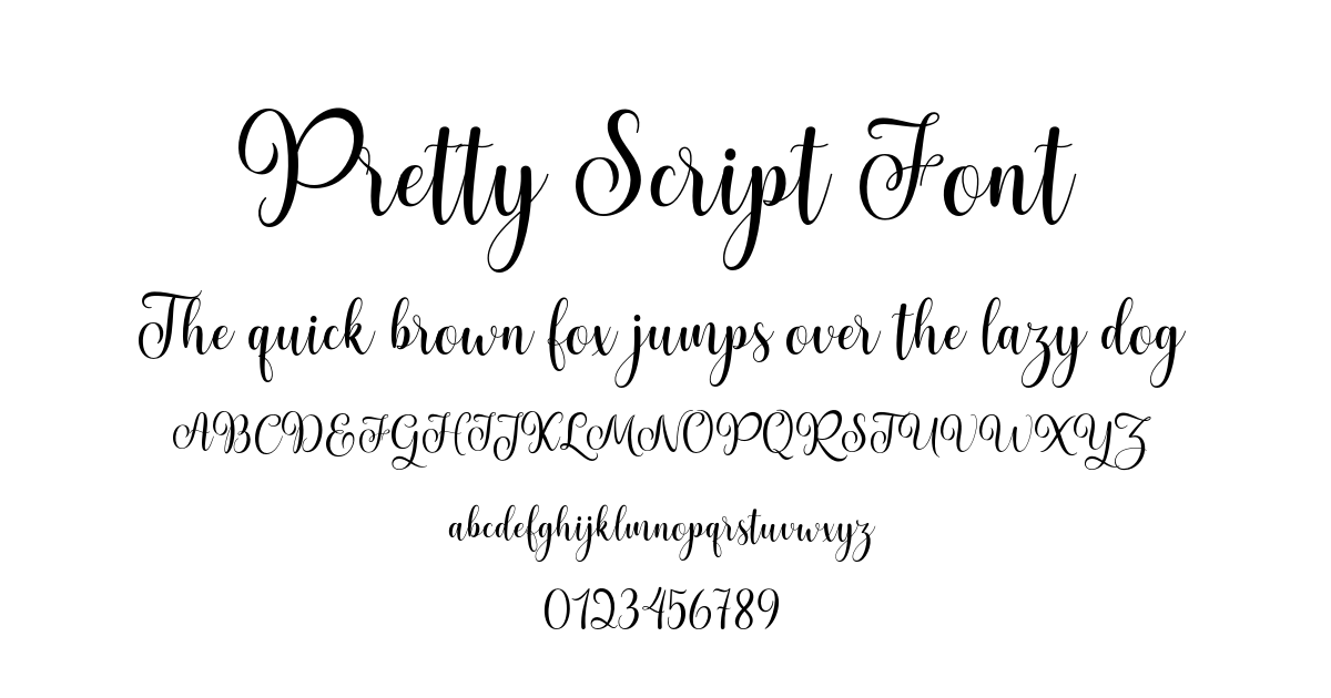 Pretty Script Font font preview