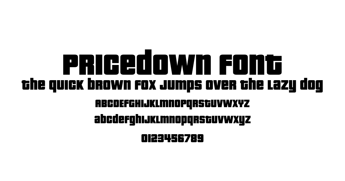 Pricedown Font font preview