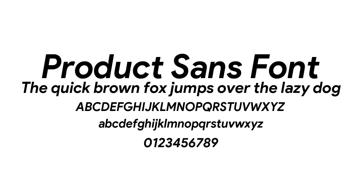 Product Sans Font preview