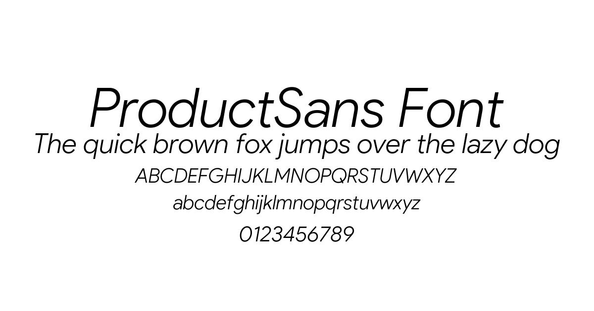 ProductSans Font font preview