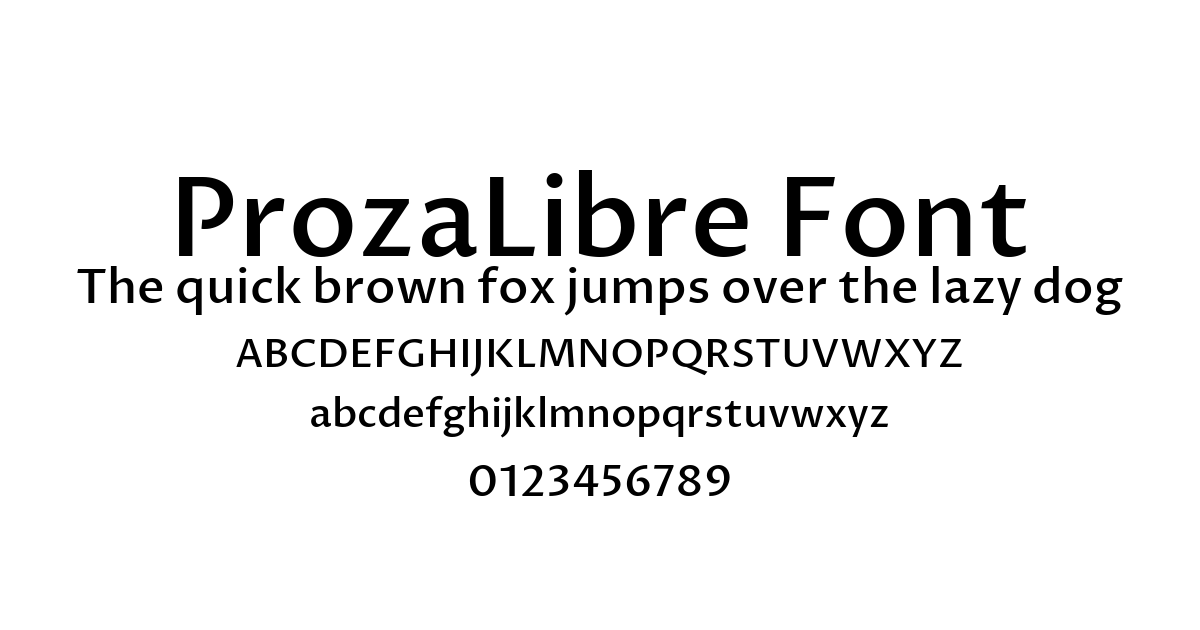 ProzaLibre Font font preview