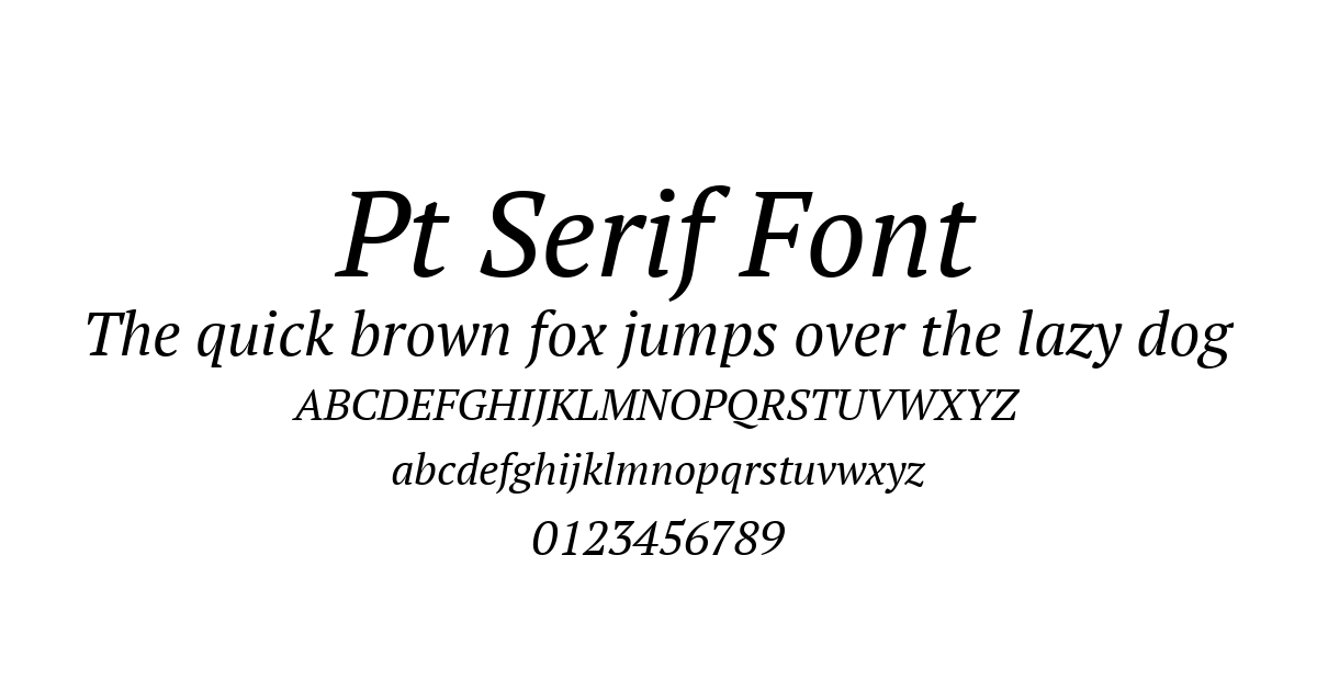 Pt Serif Font font preview