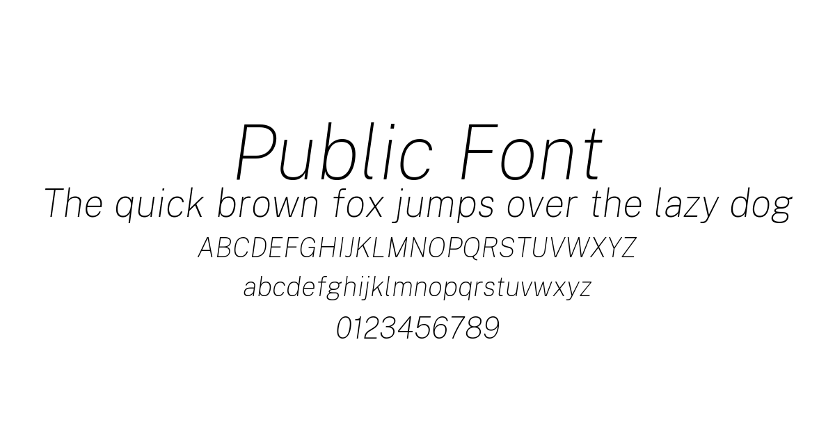Public Font font preview