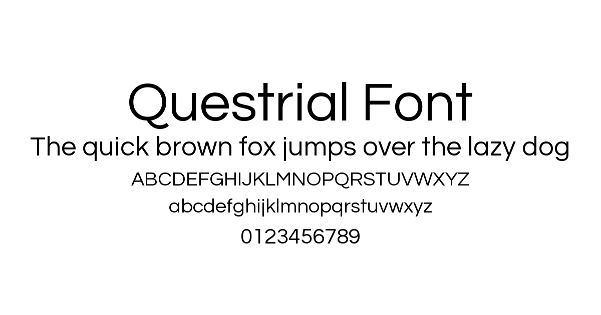 Questrial Font preview