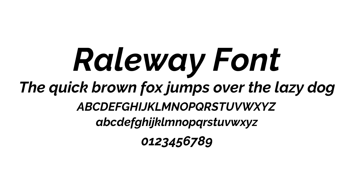 Raleway Font font preview