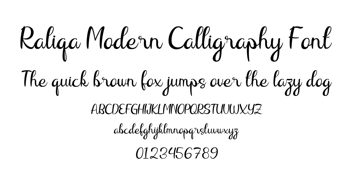 Raliqa Modern Calligraphy Font font preview