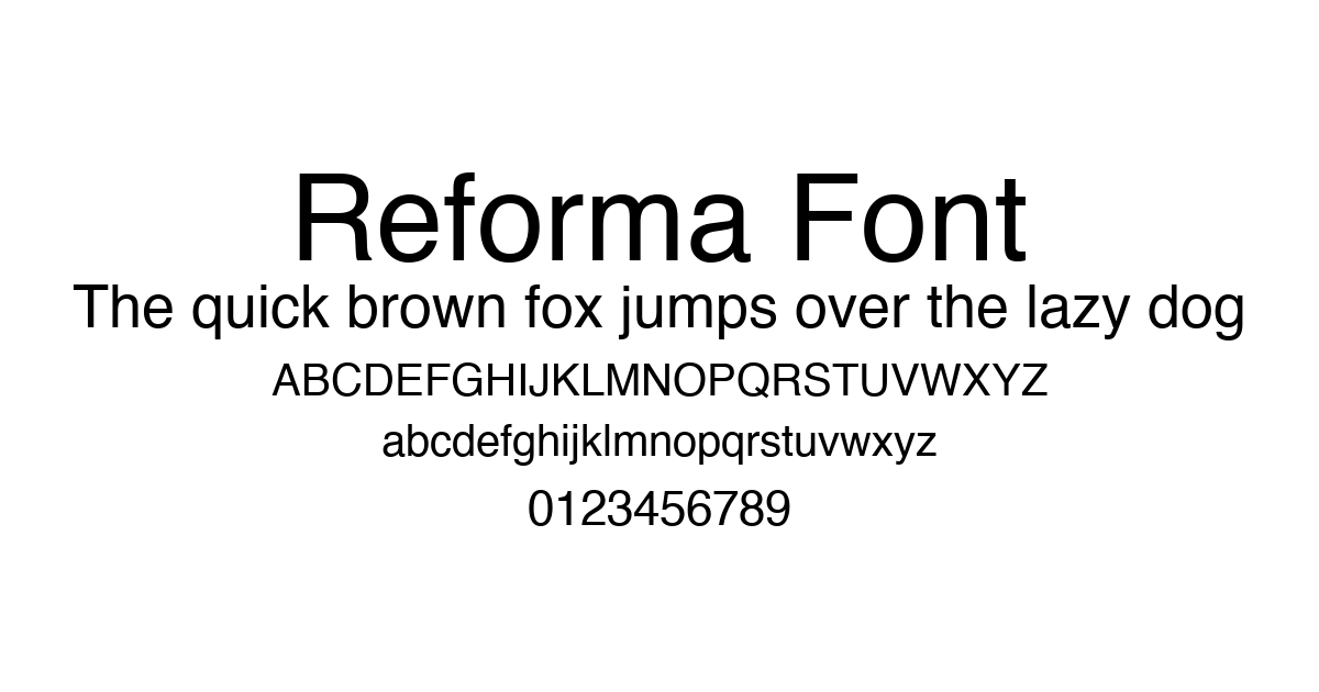 Reforma Font font preview