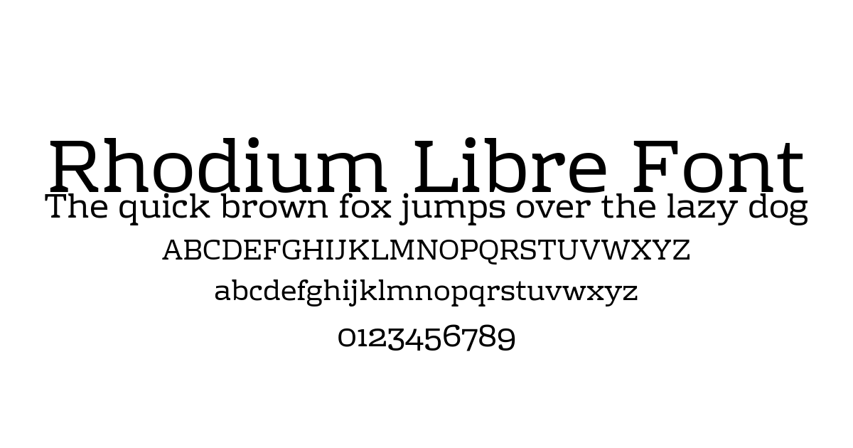 Rhodium Libre Font preview