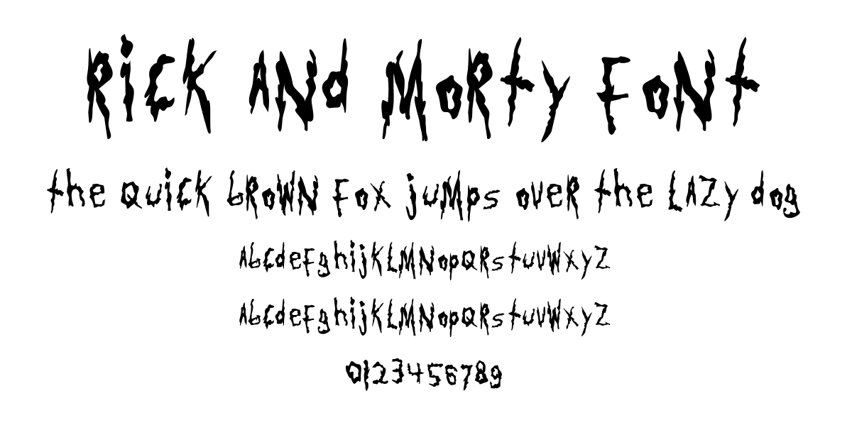 Rick and Morty Font font preview