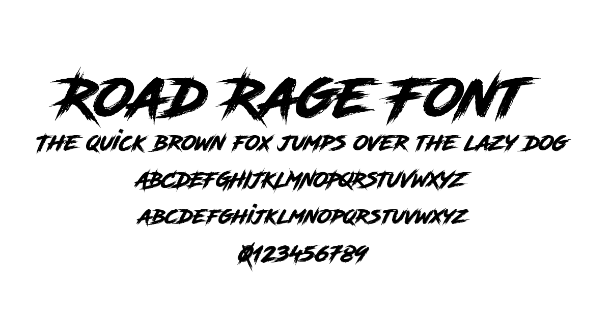 Road Rage Font font preview
