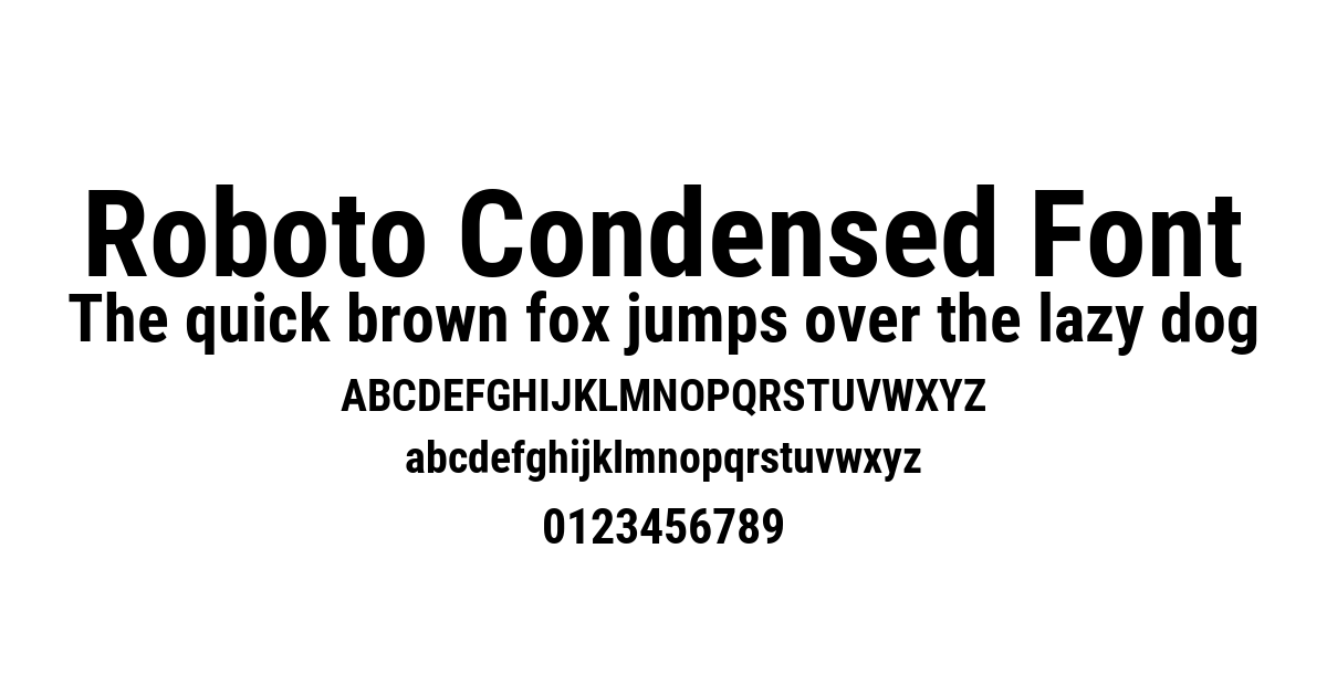 Roboto Condensed Font preview