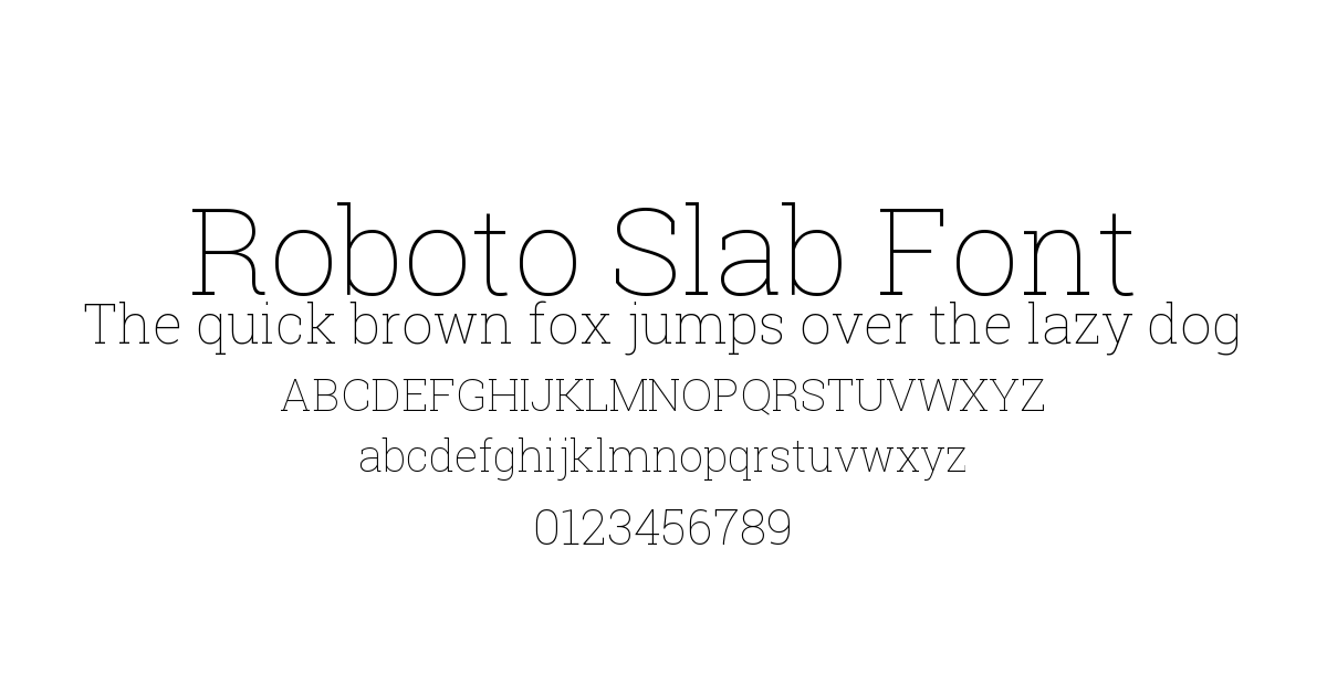 Roboto Slab Font preview