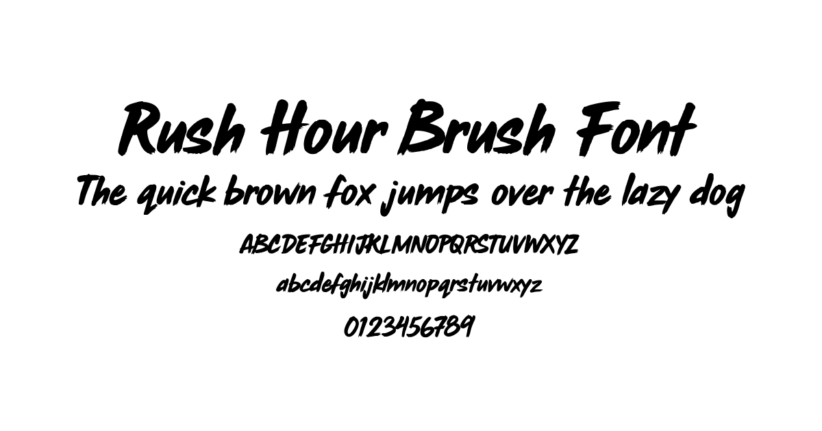 Rush Hour Brush Font font preview