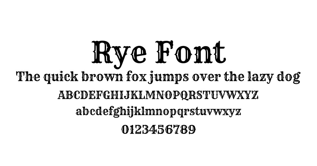 Rye Font font preview