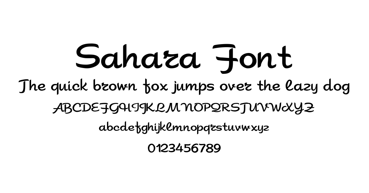 Sahara Font font preview