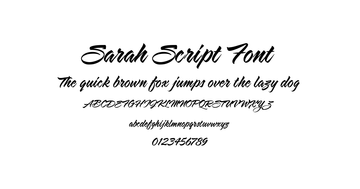 Sarah Script Font font preview