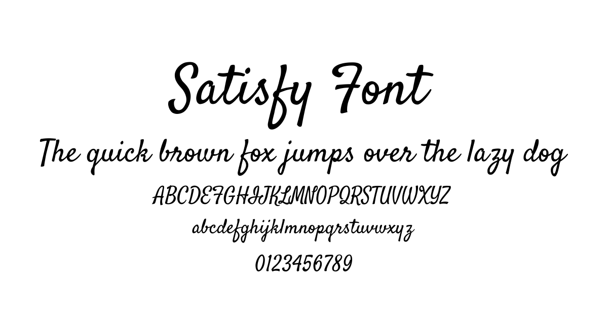 Satisfy Font font preview