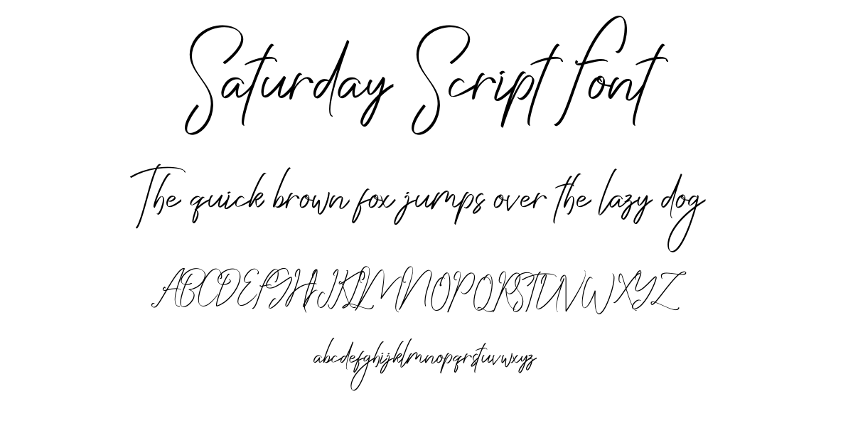 Saturday Script Font font preview