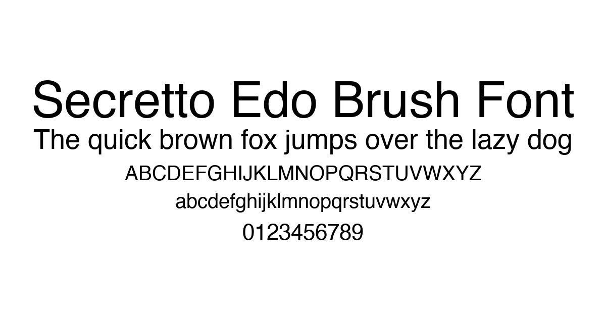 Secretto Edo Brush Font preview