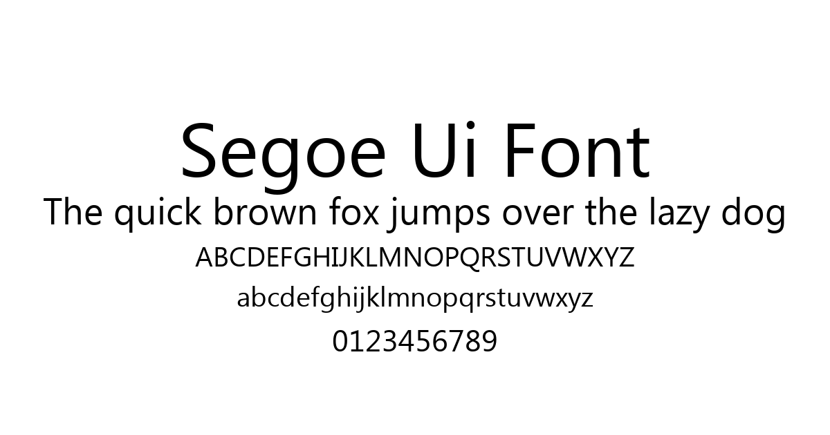 Segoe Ui Font preview