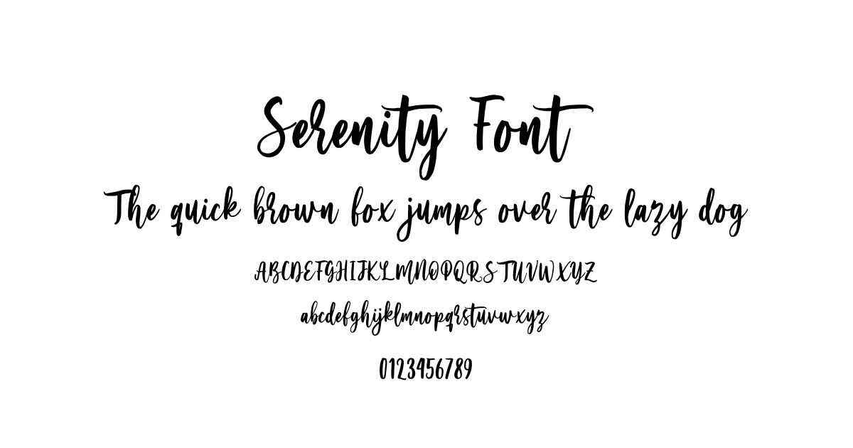 Serenity Font font preview