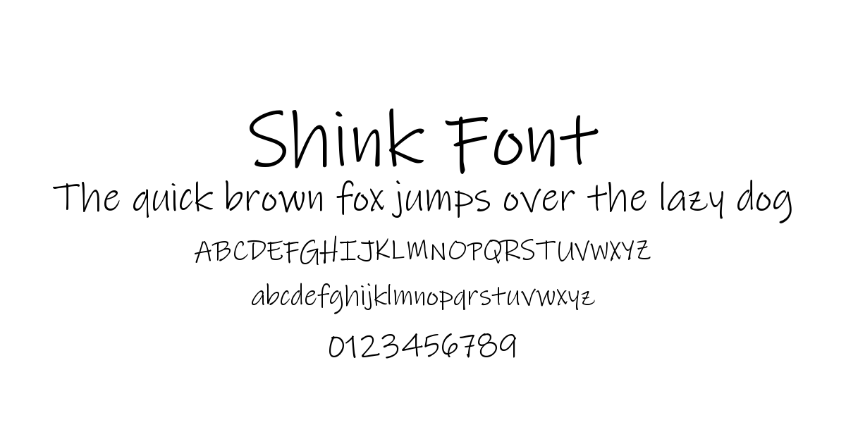 Shink Font font preview