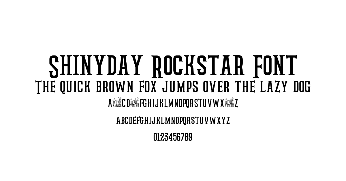 Shinyday Rockstar Font preview