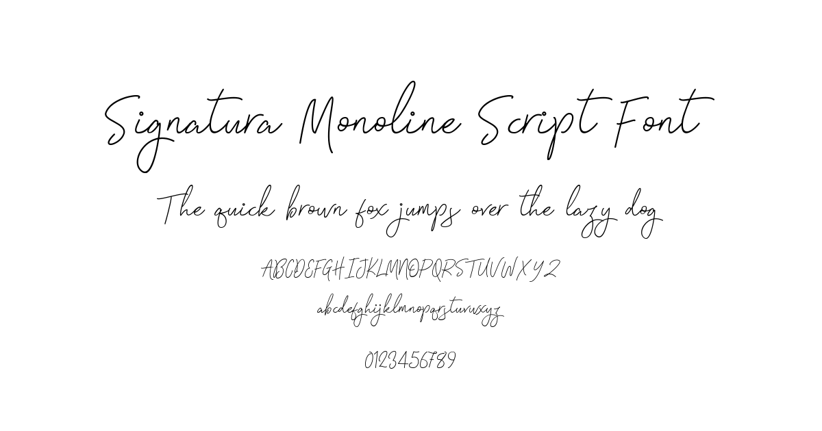 Signatura Monoline Script Font font preview