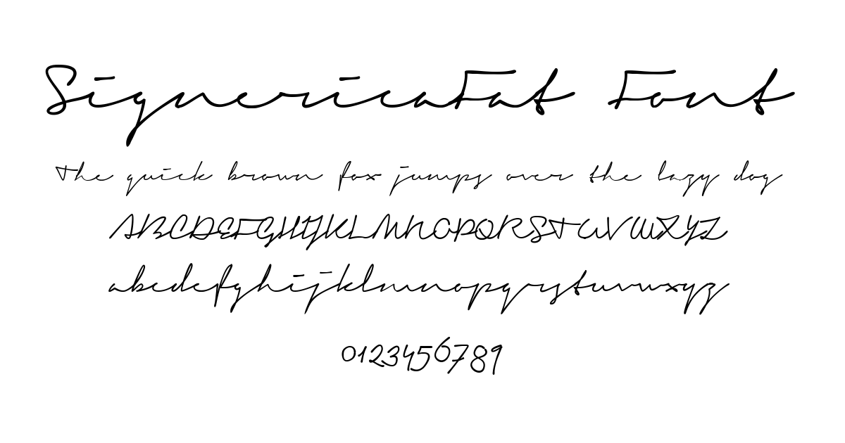 SignericaFat Font preview