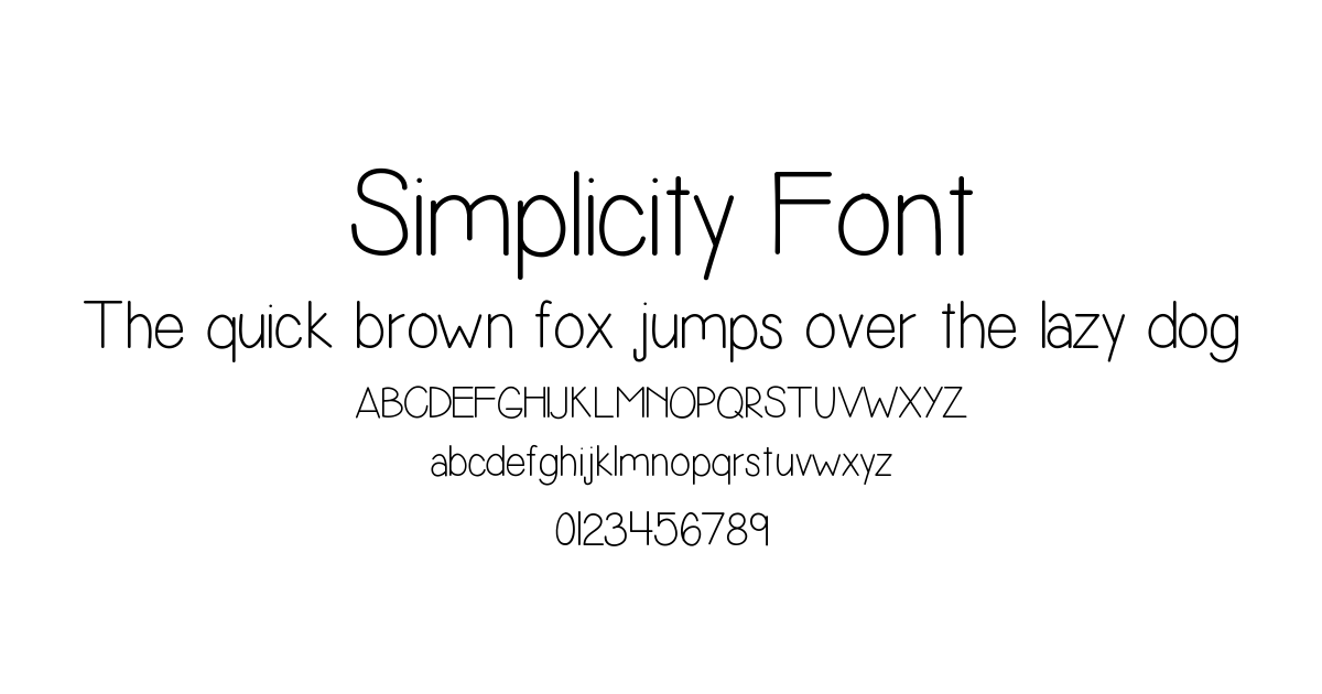 Simplicity Font font preview