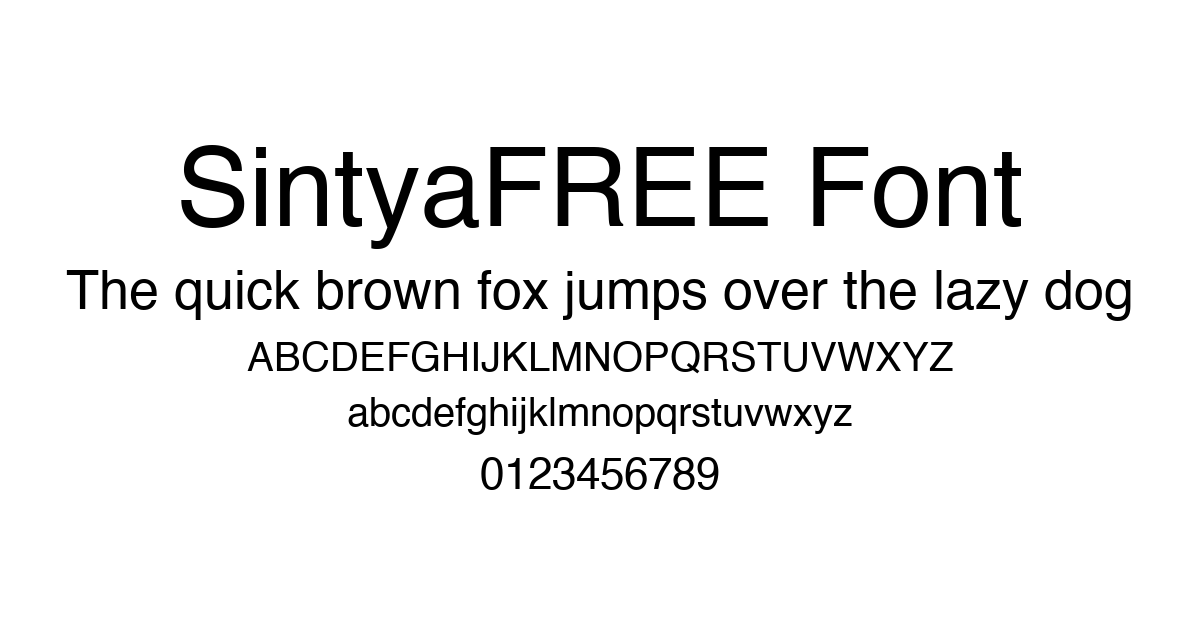 SintyaFREE Font font preview