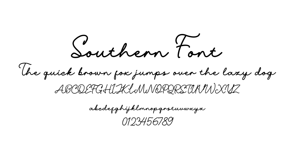 Southern Font font preview