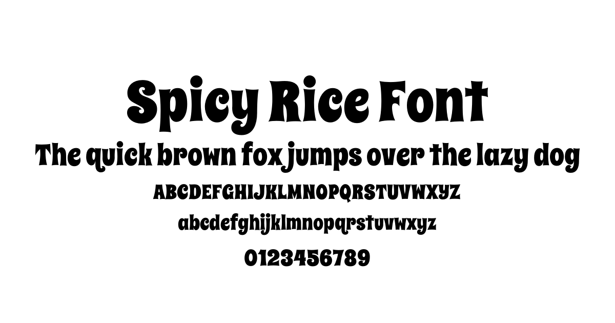 Spicy Rice Font font preview