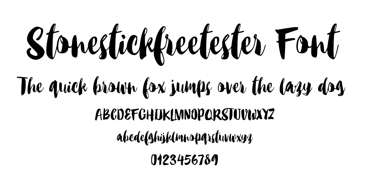 Stonestickfreetester Font font preview