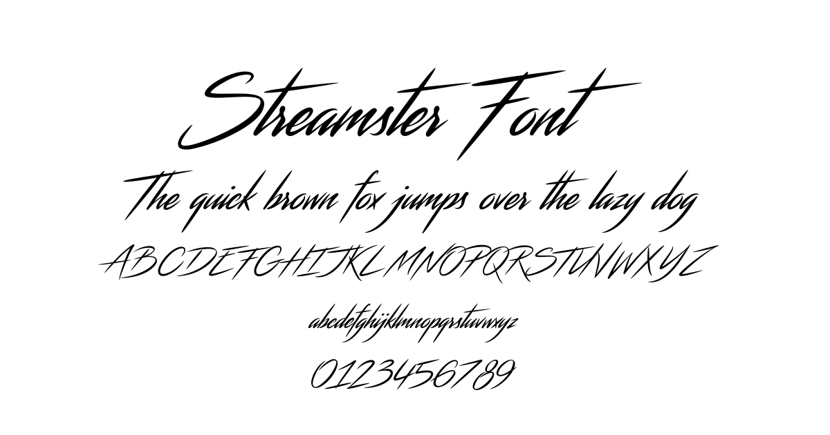 Streamster Font preview