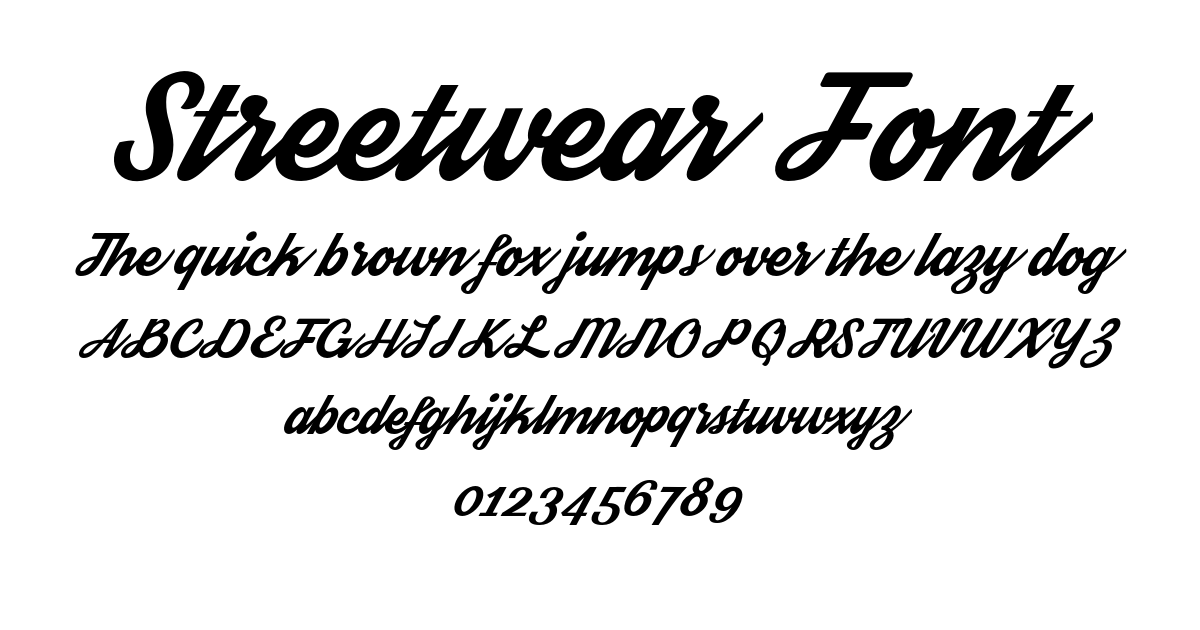 Streetwear Font font preview