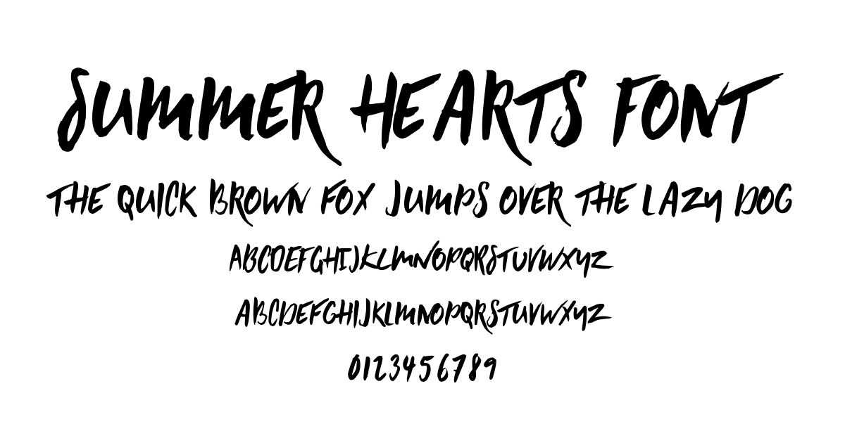Summer Hearts Font preview