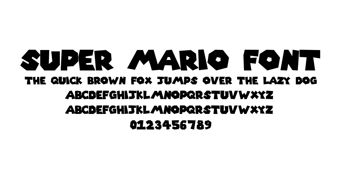 Super Mario Font preview